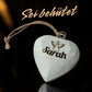 Holzherz Anhänger 5 cm weiß personalisiertes Geschenk