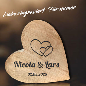 Holzherz zum Hinstellen 15x15x2 cm personalisiertes Geschenk