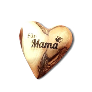Olivenholz Herz aus Bethlehem mit Gravur "Für Mama"