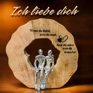 personalisiertes Liebespaar sitzend  33cm Hochzeitsgeschenk mit Gravur