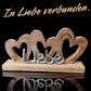 Herzen mit Schriftzug Liebe und Wunschgravur