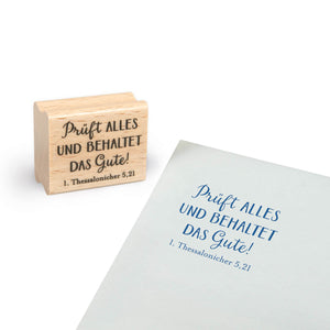 Jahreslosung 2025 Stempel "Prüft alles und behaltet das Gute"