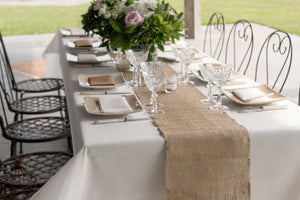 Jute Vintage-Tischläufer 26cm x 5m für Hochzeit und Tischdekoration