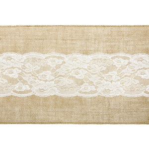 Jute mit Spitze (mittig) 28cm x 2,75m
