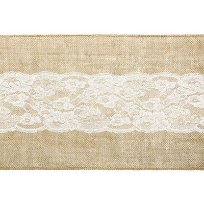 Jute mit Spitze (mittig) 28cm x 2,75m