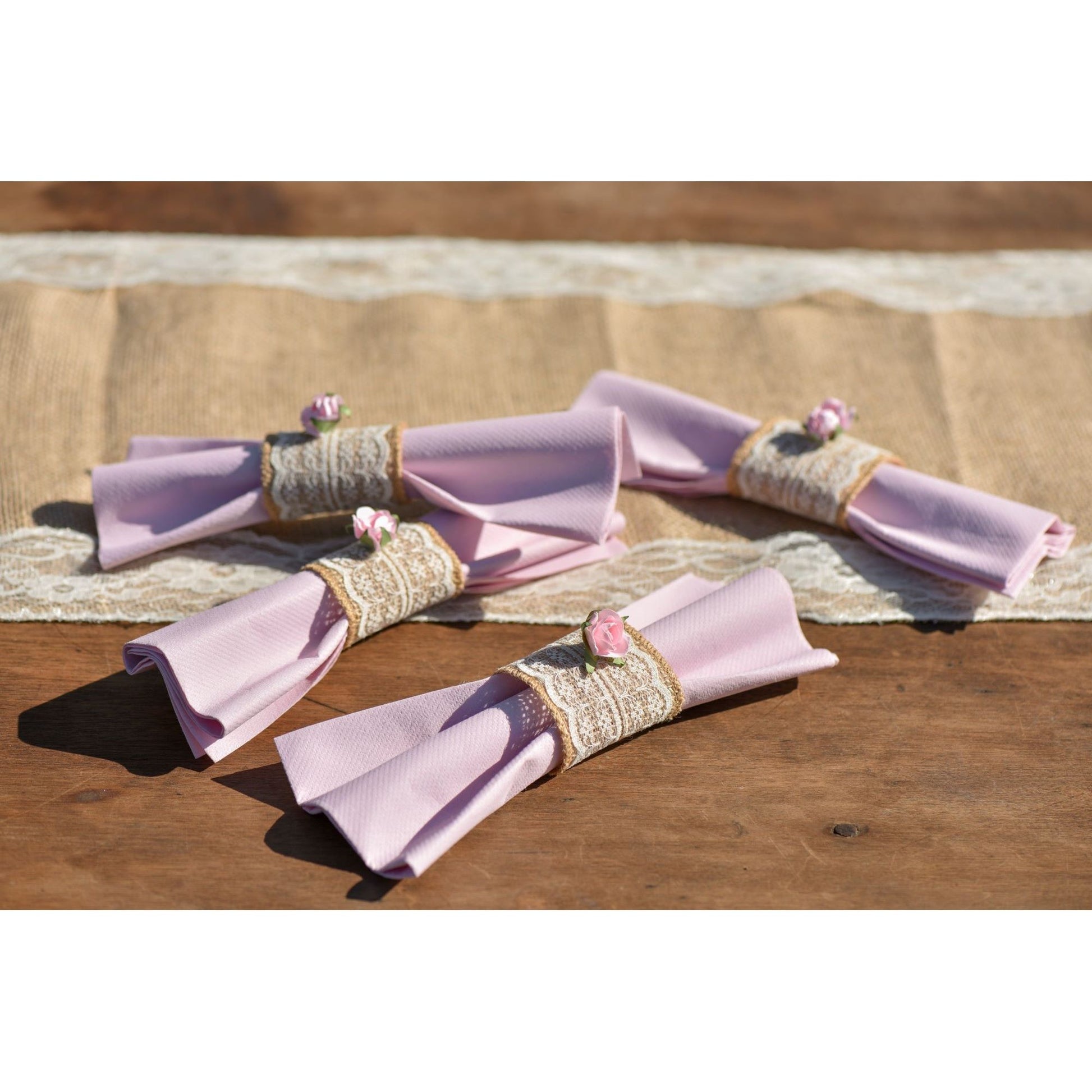 Juteband 5cm x 2m mit Spitze creme/natur