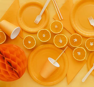 Wabenball aus Papier 20 cm orange