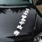 Blumen in weiß mit silberner Perle Hochzeits- Autoschmuck 8er