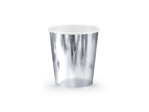 Papp-Becher 6 Stück 180ml silber