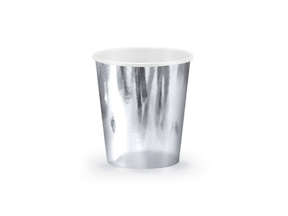 Papp-Becher 6 Stück 180ml silber