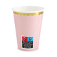 Pappbecher mit goldenem Rand, rosa