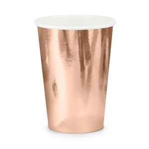 Pappbecher roségold glänzend 6er