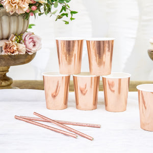 Pappbecher roségold glänzend 6er