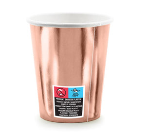 Pappbecher rosegold "Happy Birthday" metallic