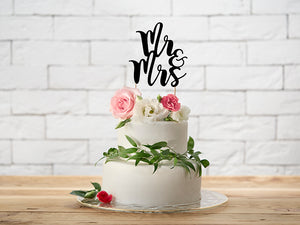 Tortendeko Cake Topper MR&MRS schwarz