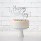 Tortendeko Cake Topper Happy Birthday silber