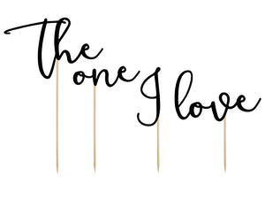 Tortendeko Cake topper The one I love 4-teilig schwarz