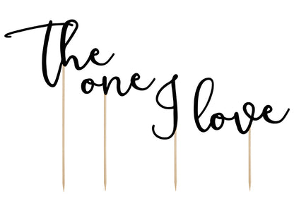 Tortendeko Cake topper The one I love 4-teilig schwarz