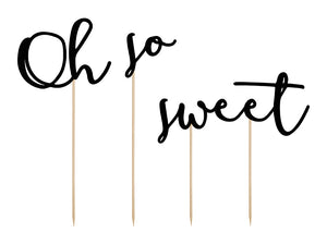 Tortendeko Cake Topper Oh so sweet 3-teilig, schwarz