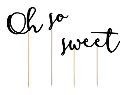 Tortendeko Cake Topper Oh so sweet 3-teilig, schwarz