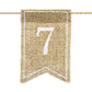 Tischnummern Vintage Wimpel aus Jute 1-20