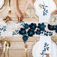 Papierdeko-Blumen zum Selbstbasteln 3 Stück marineblau