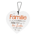 Keramikherz mit Spruch "Familie wo das Leben seinen Anfang nimmt..." Wanddeko Familie