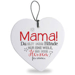 Keramikherz mit Spruch "Mama hält unsere Herzen für immer"