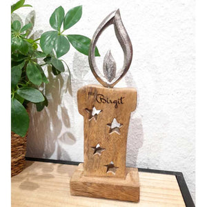 Kerze mit silberner Flamme 27cm