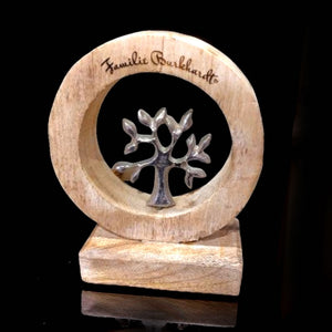 Lebensbaum im Holzkreis 10x11x5 cm personalisiertes Geschenk