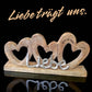 Herzen mit Schriftzug Liebe und Wunschgravur
