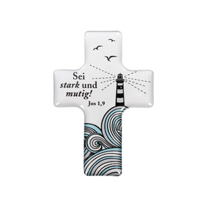 Magnet Kreuz "Sei stark und mutig" 8x5.5 cm