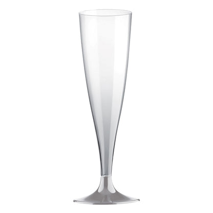 Mehrweg Sektgläser 140ml 10Stk. Fuß grau