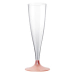 Mehrweg Sektgläser 140ml 10Stk. mit farbigem Fuß rosegold