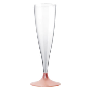 Mehrweg Sektgläser 140ml 10Stk. mit farbigem Fuß rosegold