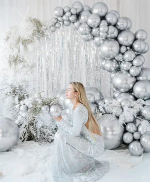 XL Latexballon Glossy 60cm silber | Luftballon silber