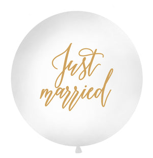 Riesenballon ca. 1m weiß "Just married"