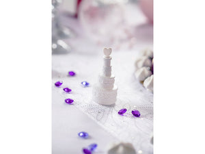 Organza bedruckt 9m x 48cm Silberperlen
