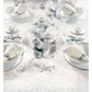 Organza bedruckt 9m x 48cm Silberperlen