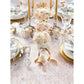Organza bedruckt 9m x 48cm, goldener Brokat Blätterdesign