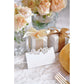 Organza bedruckt 9m x 48cm, goldener Brokat Blätterdesign