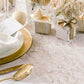 Organza bedruckt 9m x 48cm, goldener Brokat Blätterdesign