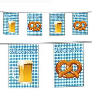 Oktoberfest Girlande eckig (Brezel / Bier) 10m