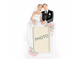 Tortenfigur "Hochzeitspaar" mit Fotorahmen 14cm
