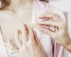 Anstecker Pin JGA "Bride" weiß | Pin Bride