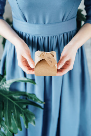 Geschenkboxen natur abgerundet mit Anhänger 10er