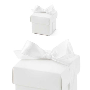 Geschenkboxen weiß mit Schleife 10 Stück