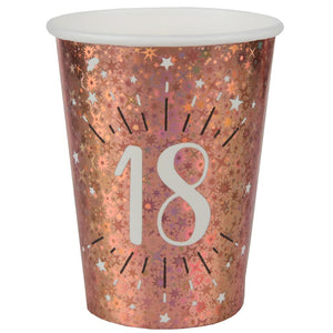 Pappbecher rosegold glänzend | Geburtstagsdeko 18