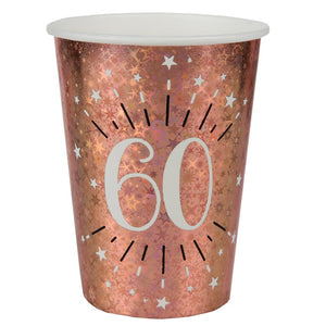 Pappbecher rosegold glänzend | Geburtstagsdeko 60