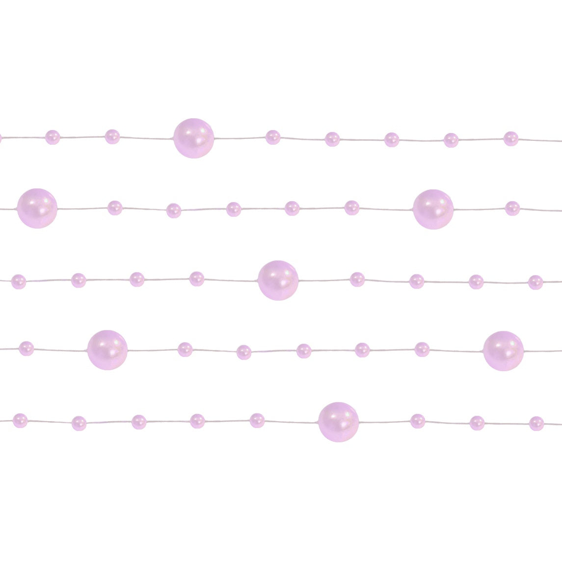 Perlengirlanden als Tischdeko 5er-Pack blassrosa